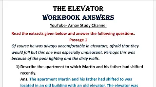 the elevator story workbook answers of class 9 & class 10 treasure chest English icse