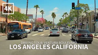 [4K] Driving Los Angeles - Ventura Boulevard, Studio City, Encino, Woodland Hills, California