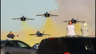 BLUE ANGELS GREAT TAKE OFFS AND FAST LOW PASSES - 4K