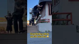 Skating rails in my 30s be like flatbars  😆 #skateboardingisfun