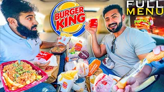 We Ordered Entire Menu of BURGER KING 🌭 🍔 🍟 Eating in The Car 🚗 on Highway (Halal)