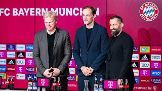 Die Vorstellung von Thomas Tuchel mit Oliver Kahn und Hasan Salihamidžić