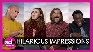 JUMANJI: The Rock, Kevin Hart, Karen Gillan & Jack Black Do Hilarious Impressions of Each Other!