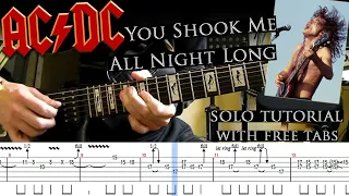 AC/DC - You Shook Me All Night Long guitar solo lesson (with tablatures and backing tracks)
