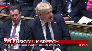 Prime Minister Boris Johnson responds to President Zelenskyy’s address to the House of Commons