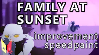 family at sunset // redraw/improvement speedpaint [warrior cats]