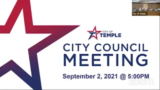 City Council Regular Meeting - 9/02/2021