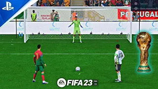 Messi v Ronaldo 😱 Argentina vs Portugal Penalty Shootout 🔥 FIFA World Cup Mode || FIFA 23