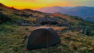 Solo Mountain Wild Camping | Perfect Sunrise | Lake District Glaramara