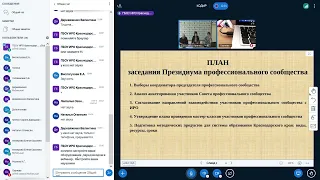 План заседания Президиума профессионального сообщества