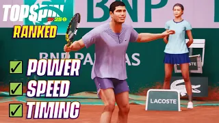 TopSpin 2K25 Online Ranked: Sharapova-Alcaraz grueling baseline rally on Clay! Power, Speed & Timing