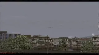 FS2004 JAL 747-200 Landing at Kai-Tak