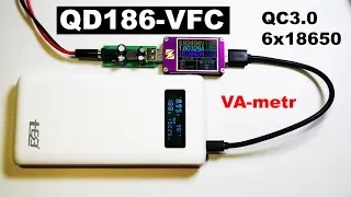 QD186-VFC качественный KIT повербанк 6х18650 QC3.0 VA-метр Tezet QiDian