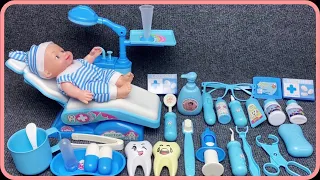 12 Minutes Satisfying with Unboxing Cute Baby Mini Blue Dentist Clinic Toys Set ASMR ( Music)