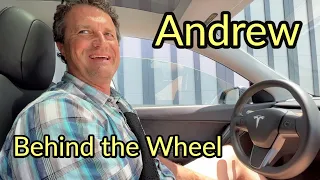 Andrew Behind the Wheel of a Tesla for the 1st Time