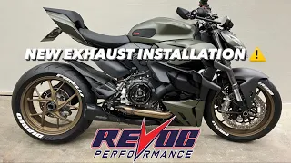 Revoc Performance  exhaust on the new Ducati Streetfighter V2 storm green !!