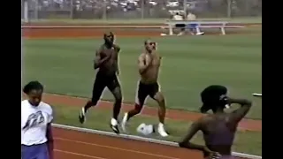 Carl Lewis vs Mike Marsh Training 200m 25-27 sec with 6 trials. Time supervised by Carol Lewis.1992.