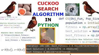 Cuckoo Search Algorithm Using Python Code || Step-By-Step || ~xRay Pixy