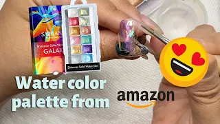 Nail Watercolor Palette from Amazon | marble nail design | Japanese gel nail art | Gel Nails