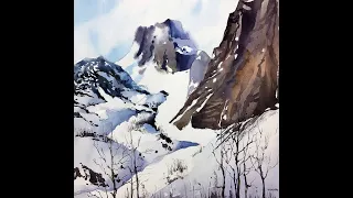 Мастер-класс по акварели «Утро в горах» | Как нарисовать горы поэтапно