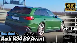 BMW M2 Competition vs Audi RS4 B9 Avant +80-259 Autobahn DriveAnalyser RaceRender [4k]