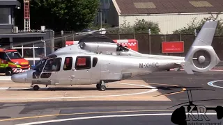 VIP Airbus Helicopters H155 engine start and take off from London Heliport