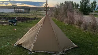 New hot tent and wood stove