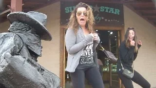 Statue Surprise!  Incredible reactions!! February 2016