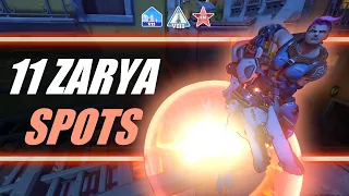 11 Zarya Spots You Probably Didn't Know About! (Zarya Rocket Jump Spots)