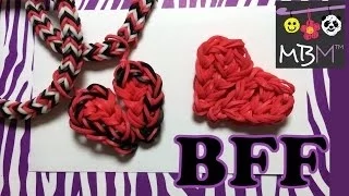 Rainbow Loom Charms: Best Friend Half Hearts BFF