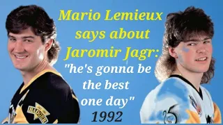 Mario Lemieux says: Jaromir Jagr "gonna be the best one day" 1992