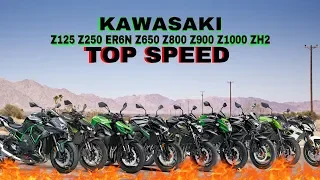 Kawasaki Z125 Z250 Z300 ER6N Z650 Z800 Z900 Z1000 ZH2 Top Speed