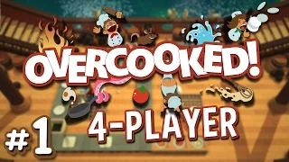 Overcooked - #1 - Save the World with Cooking!! (4 Player Overcooked Co-op Gameplay)