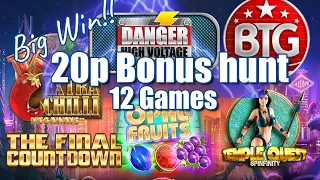 20p Bonus Hunt. On 12 Games, Danger HV, Donuts, Final Countdown & More + Community BIG WINS!!