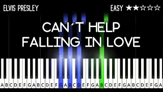 Elvis - Can't Help Falling In Love - EASY Piano Tutorial