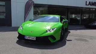 Lamborghini Huracan Performante + Aventador | Carporn + Start Up + Revs | Lamborghini Munich