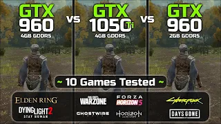 GTX 960 4GB vs GTX 1050 Ti vs GTX 960 2GB | 10 Games Tested