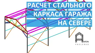 Расчет стального каркаса, колонн, стропильных ферм гаража Лабытнанги