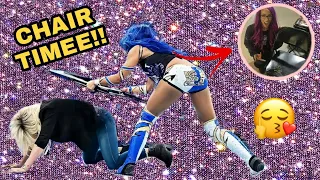 Sasha Banks attacked the wrestlers with a chair!! 😱