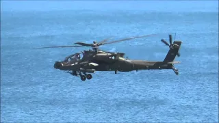 AH-64 Apache Helicopter fly by