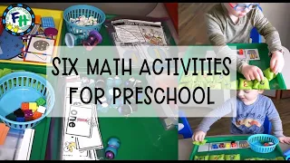 SIX MATH ACTIVITIES FOR PRESCHOOL