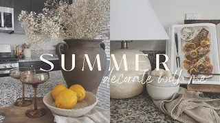 Summer Decorate With Me 2023 || Kitchen & Dining || Minimal Summer Touches