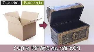 Tutorial: Cofre Pirata de cartón 📦♻️🏴‍☠️ ¡reciclando cajas!