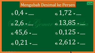 CARA MENGUBAH DESIMAL KE PERSEN #desimal #persen