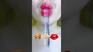 ASMR SATISFYING Burger Noodles Mouth EMOJI Eating Show #asmr #eating #mukbang #satisfying