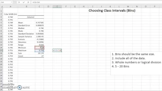 Choosing Class Intervals (Excel Bins)
