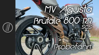 MV Agusta Brutale 800 RR SCS 2021 test ride + german Autobahn + Soundcheck with english subtitles