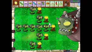 Plants Vs Zombies. Gatling Pea Vs Giga Gargantuar Vs Other Zombies