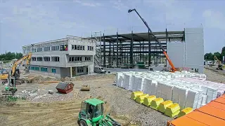 Ein Jahr in 180 Sekunden - Zeitraffer vom Bau einer Produktionshalle mit angrenzendem Bürogebäude
