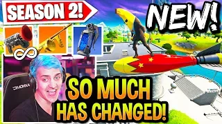 STREAMERS REACT TO *EVERYTHING* NEW in SEASON 2! (SO MUCH CHANGED!) FORTNITE UPDATE